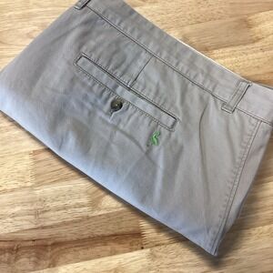 Mens Tailor Byrd Flat Front Cotton Shorts 52 Beige